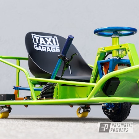 Powder Coating: Crazy Cart,XL Crazy Cart,ANODIZED BLUE UPB-1394,Taxi Garage,Automotive,Shocker Yellow PPS-4765,Taxi Garage Crazy Cart