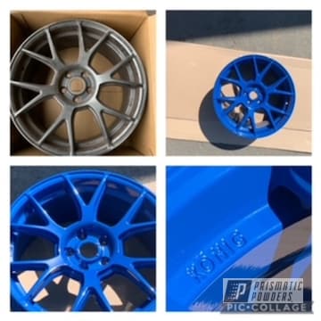 Powder Coated Ford Dark Blue Wheels