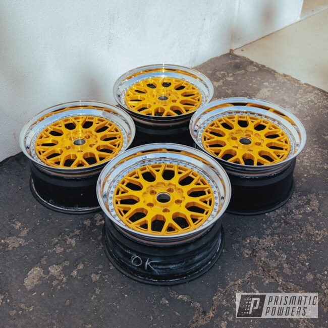 Powder Coated Candy Gold And Casper Clear Wheels