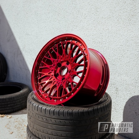 Powder Coating: Wizard Red PPS-4690,Automotive,Super Chrome Plus UMS-10671,Wheels