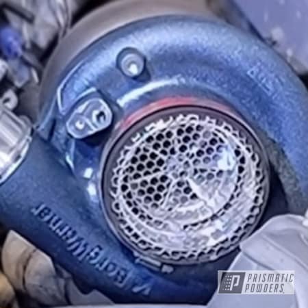 Powder Coating: Automotive,Turbo Parts,Steel Blue Texture PTB-10389