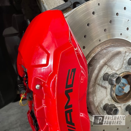 Powder Coating: Clear Vision PPS-2974,Brembo,Brake Calipers,AMG,Illusion Red PMS-4515