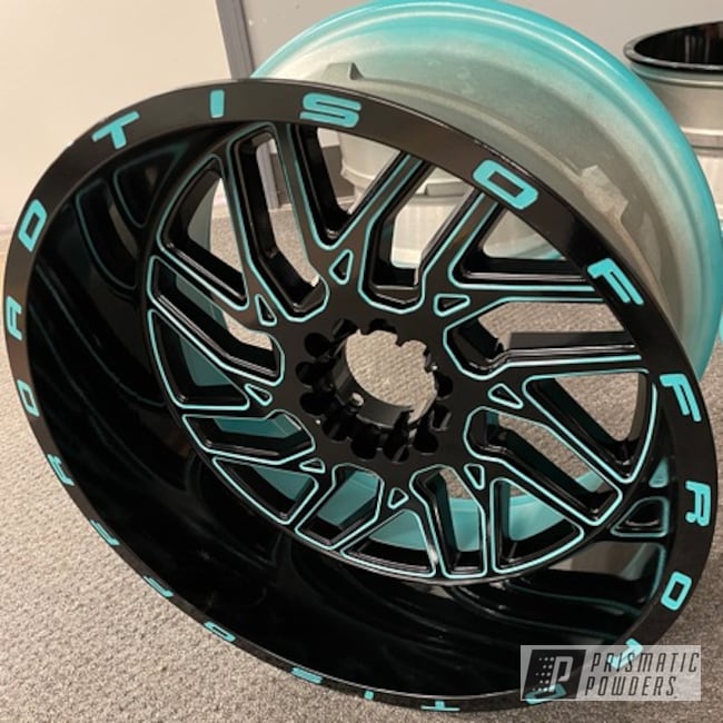 Pearl Turquoise And Ink Black Wheels 