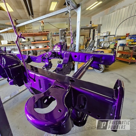 Powder Coating: Illusion Purple PSB-4629,Clear Vision PPS-2974,Truck Suspension,Powder Coated Truck Suspension,Truck Frame,Illusions,Automotive Parts