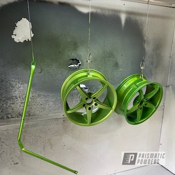 Powder Coated Sour Apple And Clear Vision Wheels 