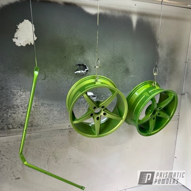 Powder Coated Sour Apple And Clear Vision Wheels 