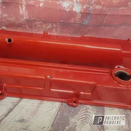Powder Coating: Powder Coated Valve Covers,Clear Vision PPS-2974,Illusion Red PMS-4515,Illusions,Valve Cover,Automotive Parts