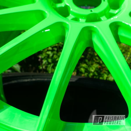 Powder Coating: Wheels,Clear Vision PPS-2974,Custom Wheels,Rims,Automotive Rims,Neon Green,Neon Green PSS-1221