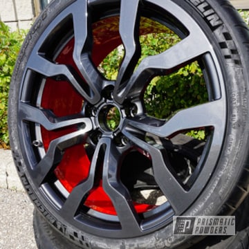 Powder Coated Clear Vision, Red Wheel And Kingsport Grey Audi Wheels
