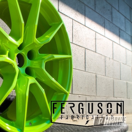 Powder Coating: Wheels,Automotive,Clear Vision PPS-2974,Cosmic Chartreuse PMB-10802,Ford