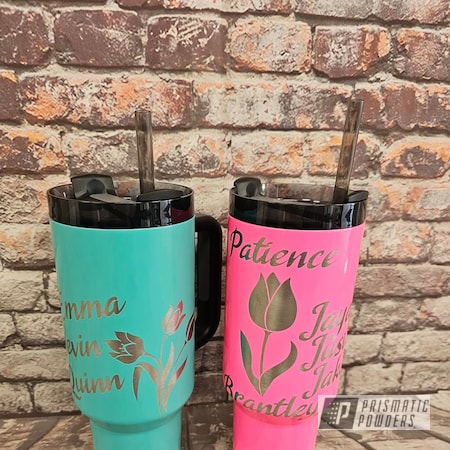 Powder Coating: Tumbler,Custom Tumbler Cup,Tropical Breeze PSS-6837,Sassy PSS-3063,Custom Powder Coated Tumbler Cup,Personalized Tumbler,Mother's Day