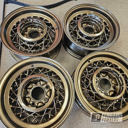 Powder Coating: 15" Steel Wheels,Steel Wire Wheels,Bronze Chrome PMB-4124,Steel Wheels,Powder Coated Wire Wheels,Steel Rims