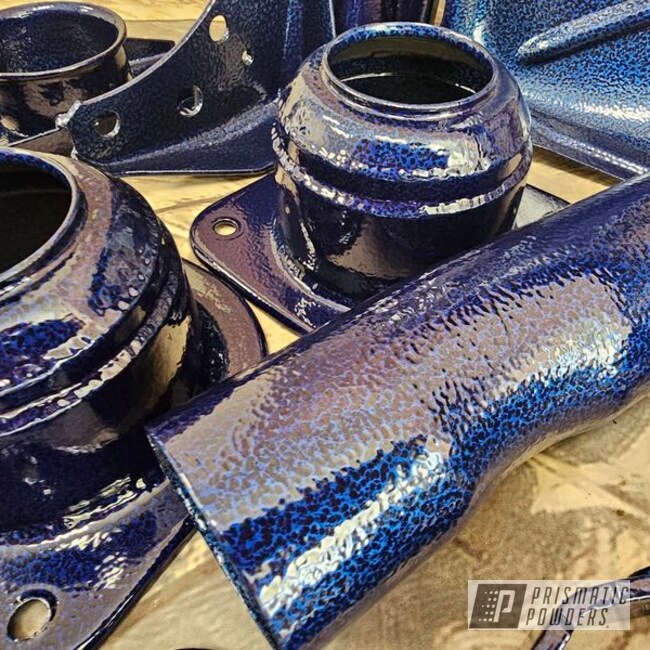 Powder Coated Silver Artery And Cheater Blue Automotive Parts