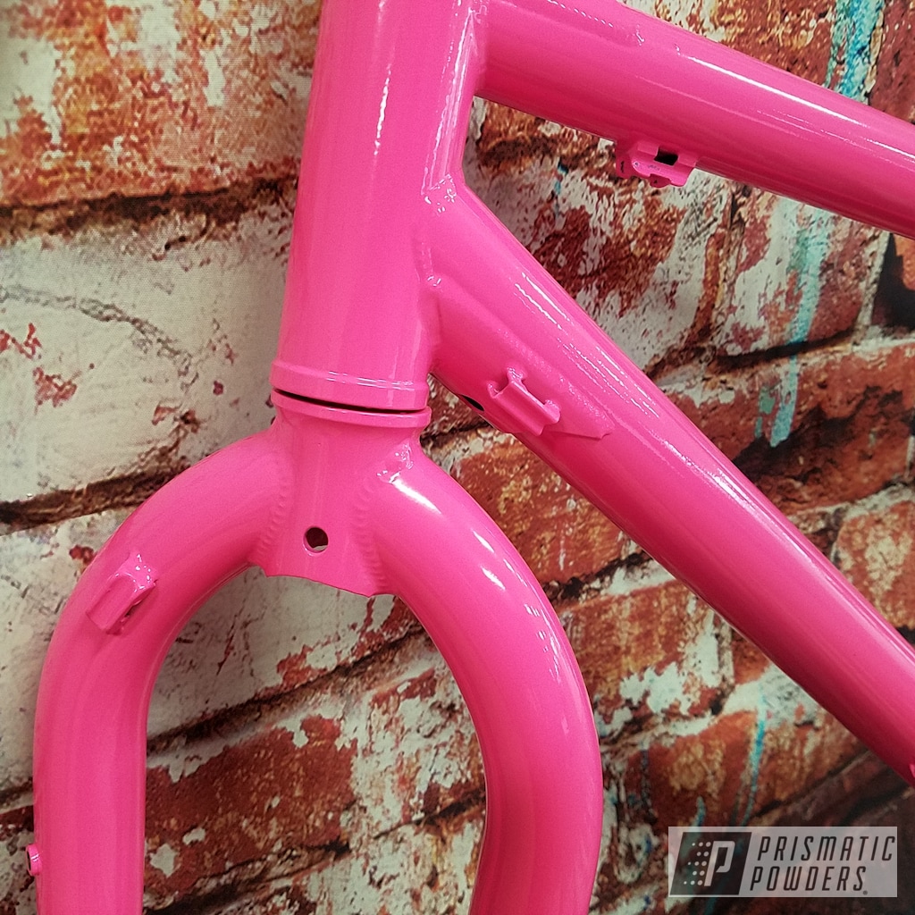 Powder Coated Bike Frame in Sassy | Prismatic Powders