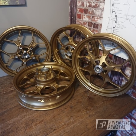Powder Coating: Spanish Gold EMS-0940,Yamaha,Motorcycle Wheels,Wheels