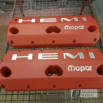 Mopar Pro Stock Hemi Valve Covers Powder Coated In Hacienda Red Wrinkle