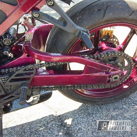 Powder Coating: Motorcycles,Clear Vision PPS-2974,Illusion Malbec PMB-6906,Ninja 636,Custom Coated Motorcycle