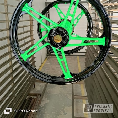 Powder Coating: Motorcycle Rims,Motorcycle Parts,Super Chrome Plus UMS-10671,GLOSS BLACK USS-2603,ANODIZED BLUE UPB-1394,Brassy Gold PPS-6530,Neon Yellow PSS-1104,Neon Green PSS-1221