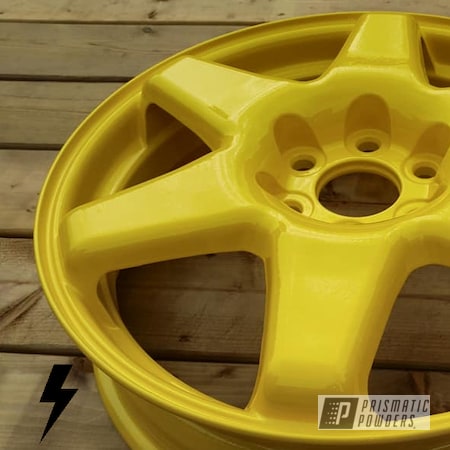 Powder Coating: Hot Yellow PSS-1623,18inch,Clear Vision PPS-2974,Sample,Automotive,Cadillac,Wheels