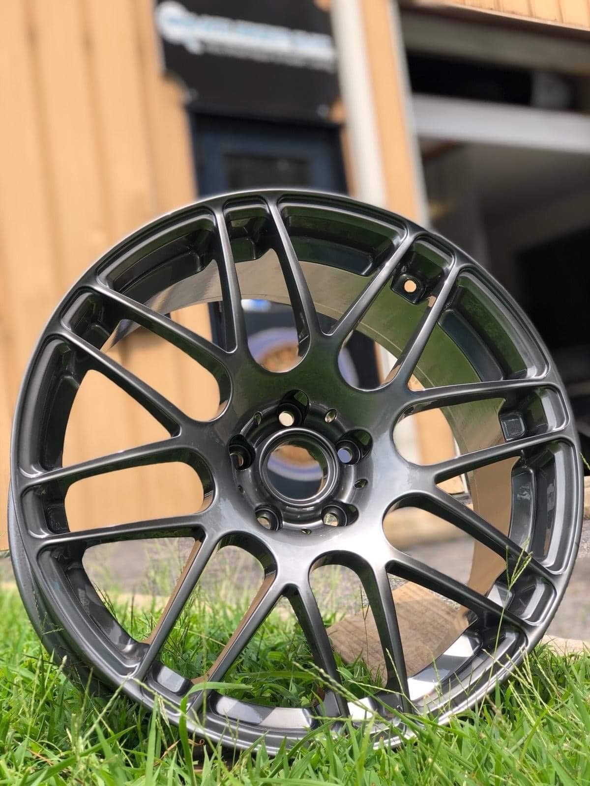 Custom Powder Coated Rims Ultra Black Chrome Powder Coating featured on these Custom Wheels ...