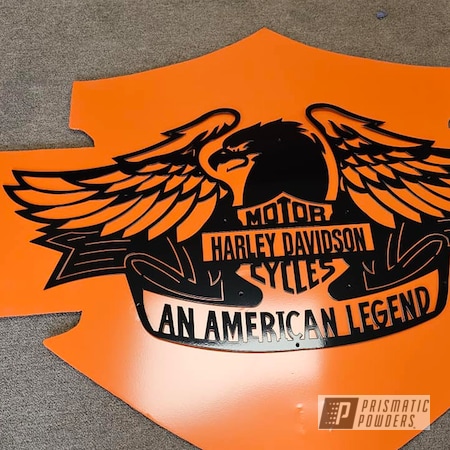 Powder Coating: Harley Davidson,Ink Black PSS-0106,Custom Sign,Metal Signs,Metal Sign