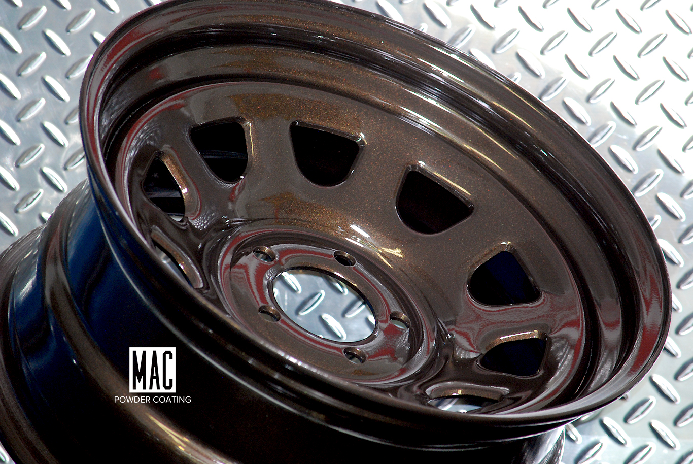 18 Inch Steel Wheels In A Metallic Bronze Powder Coat | Prismatic Powders