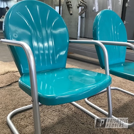 Powder Coating: Chairs,Patio Furniture,New Mexico,Outdoors,Sea Shell,Roadrunner,RAL 5018 Turquoise Blue