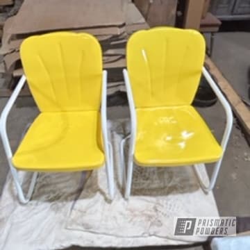 Powder Coated Patio Chairs In Ral-1003 And Pss-5690