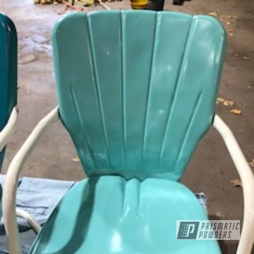 Powder Coated Sea Foam Pearl Patio Chair
