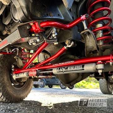 Powder Coated Clear Vision, Deep Red And Polished Aluminum Dodge Suspension