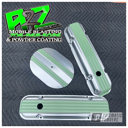Powder Coating: Valve Covers,Powder Coated Valve Cover,a2zblasting,Porsche Silver PMS-0439