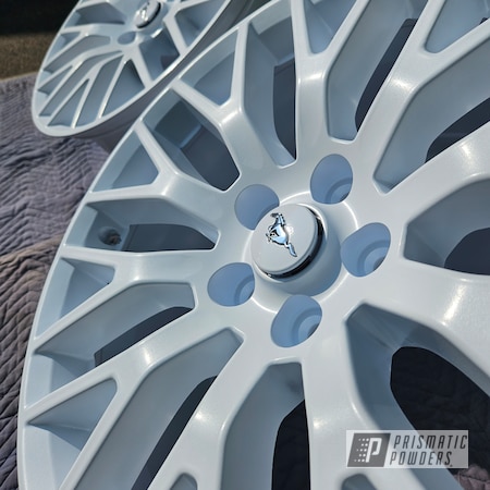 Powder Coating: Wheels,Ford Mustang,Ford,2000 Oxford White PSB-2825,Mustang