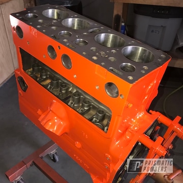 Powder Coated Jeep Engine Parts In Just Orange