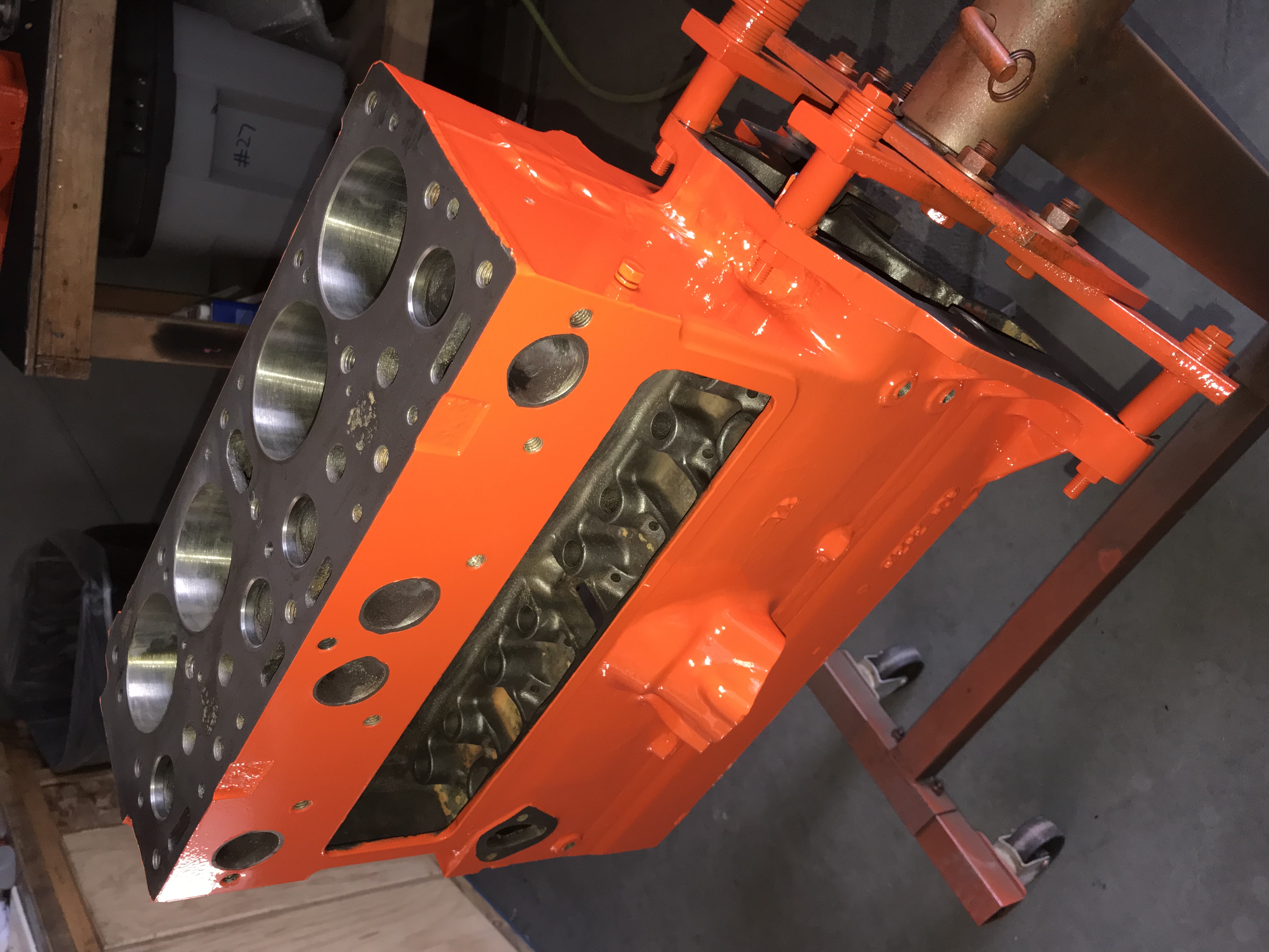 Powder Coated Jeep Engine Parts in Just Orange | Prismatic Powders