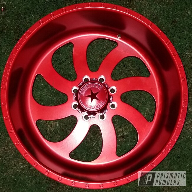Powder Coated Wheel Done In Anodized Red