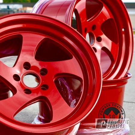 Powder Coating: Clear Vision PPS-2974,Automotive,Illusion Red PMS-4515,Wheels