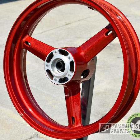 Powder Coating: Motorcycles,Motorcycle Rims,Illusion Copper PMS-4622,Clear Vision PPS-2974,Wheels