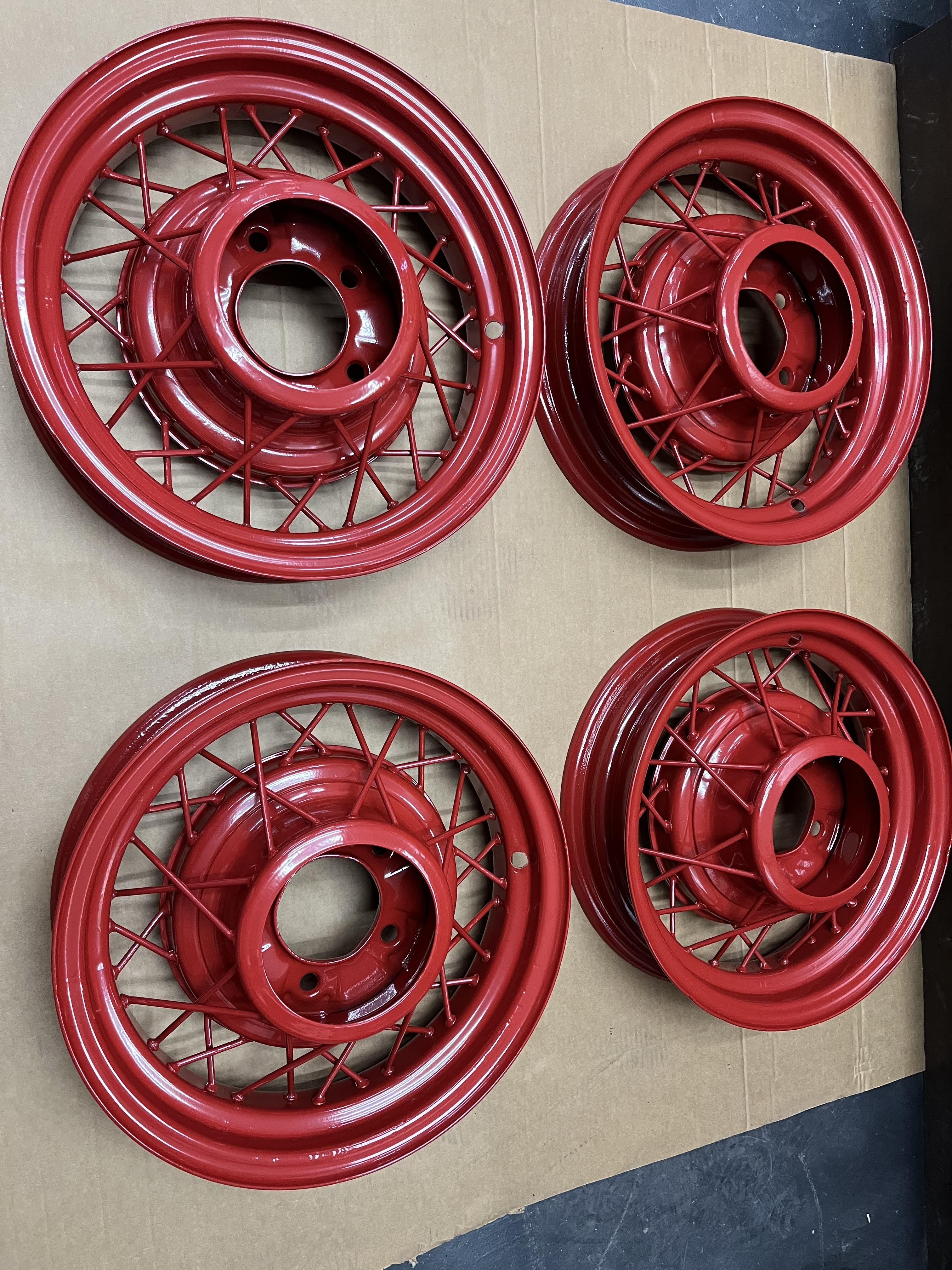 Red Did Rims 1935 Ford rims in Flash Red | Prismatic Powders