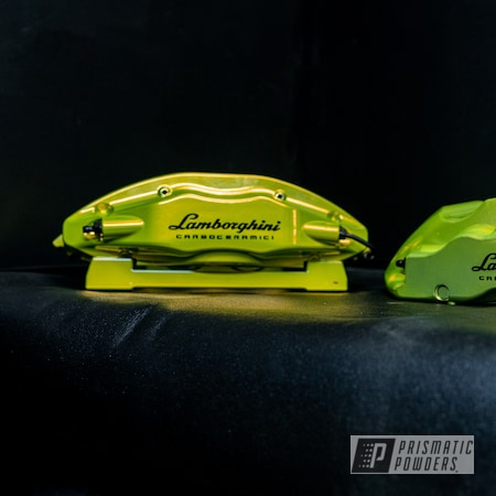 Powder Coating: Brakes,Brembo,Brake Calipers,Lamborghini,Glowing Yellow PPB-4759,Brembo Brake Calipers