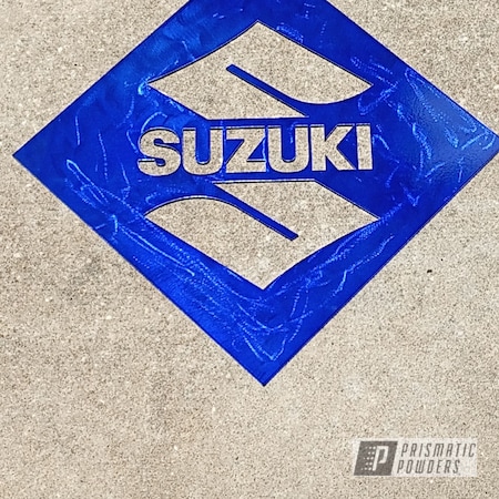 Powder Coating: Suzuki,Bentley Blue PPB-4711,Custom Logo