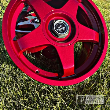 Powder Coated Clear Vision And Fractured Illusion Cherry Custom Wheel