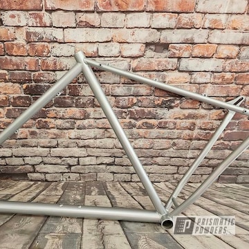 Powder Coated Clear Vision And Bmw Silver Bicycle Frame