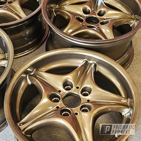Powder Coating: Porsche 17" Rims,Clear Vision PPS-2974,17" Aluminum Rims,Bronze Chrome PMB-4124,Porsche,Automotive Rims,17"  Custom Wheels,Automotive Wheels