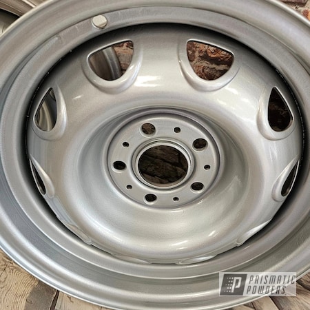 Powder Coating: 15 Inch Wheels,BMW Silver PMB-6525,15" Steel Wheels,Clear Vision PPS-2974,Steel Wheels,Automotive Rims,Automotive Wheels