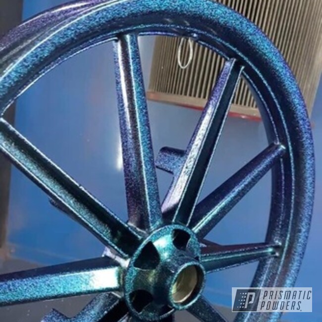 Powder Coated Clear Vision, Disco Teal And Extreme Purple Rcb 10 Spokes