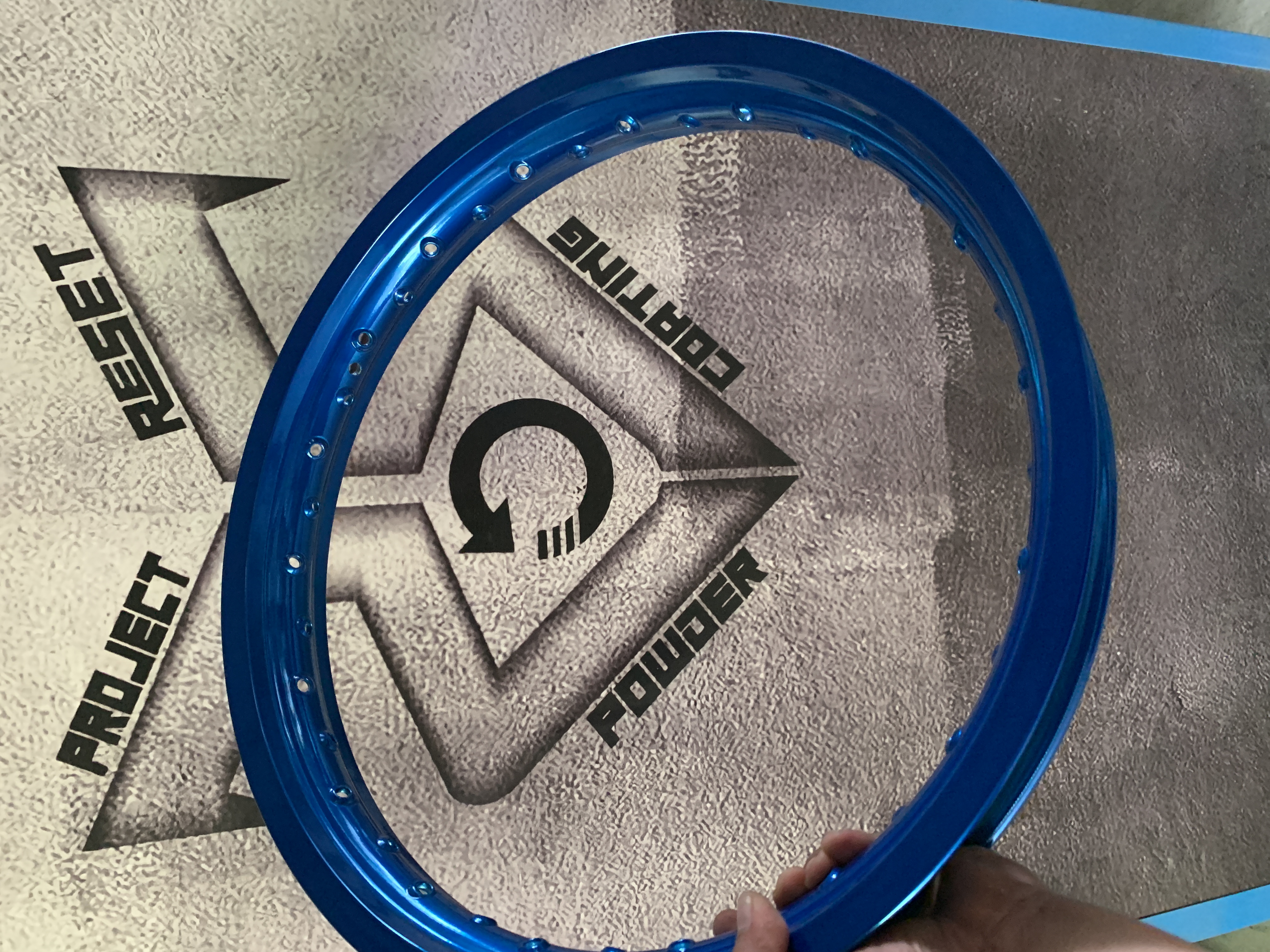 Bike Rim in a Super Chrome Plus and Anodized Blue Finish | Prismatic ...