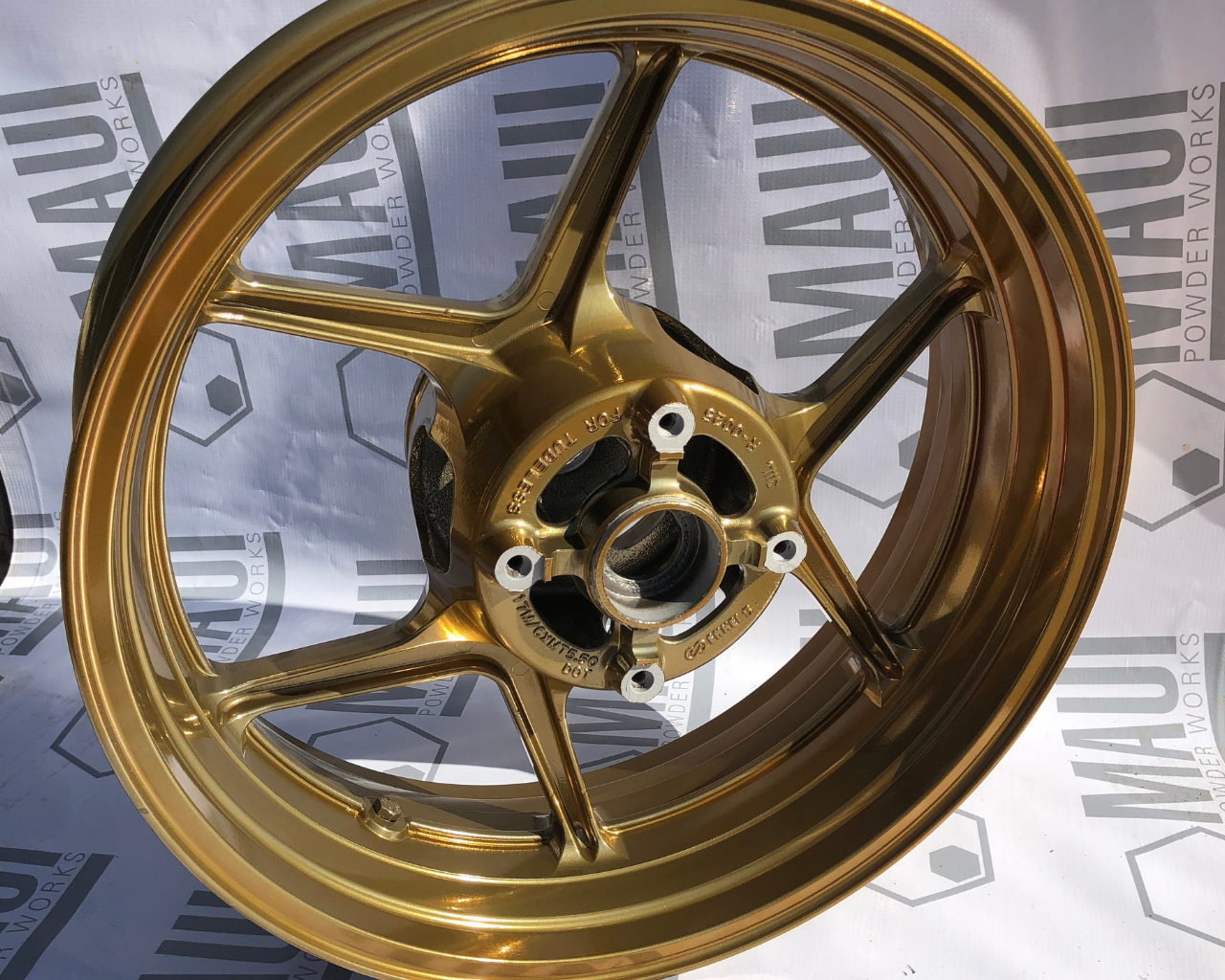 Gold Kawasaki Motorcycle Wheels | Gallery Project | Prismatic Powders