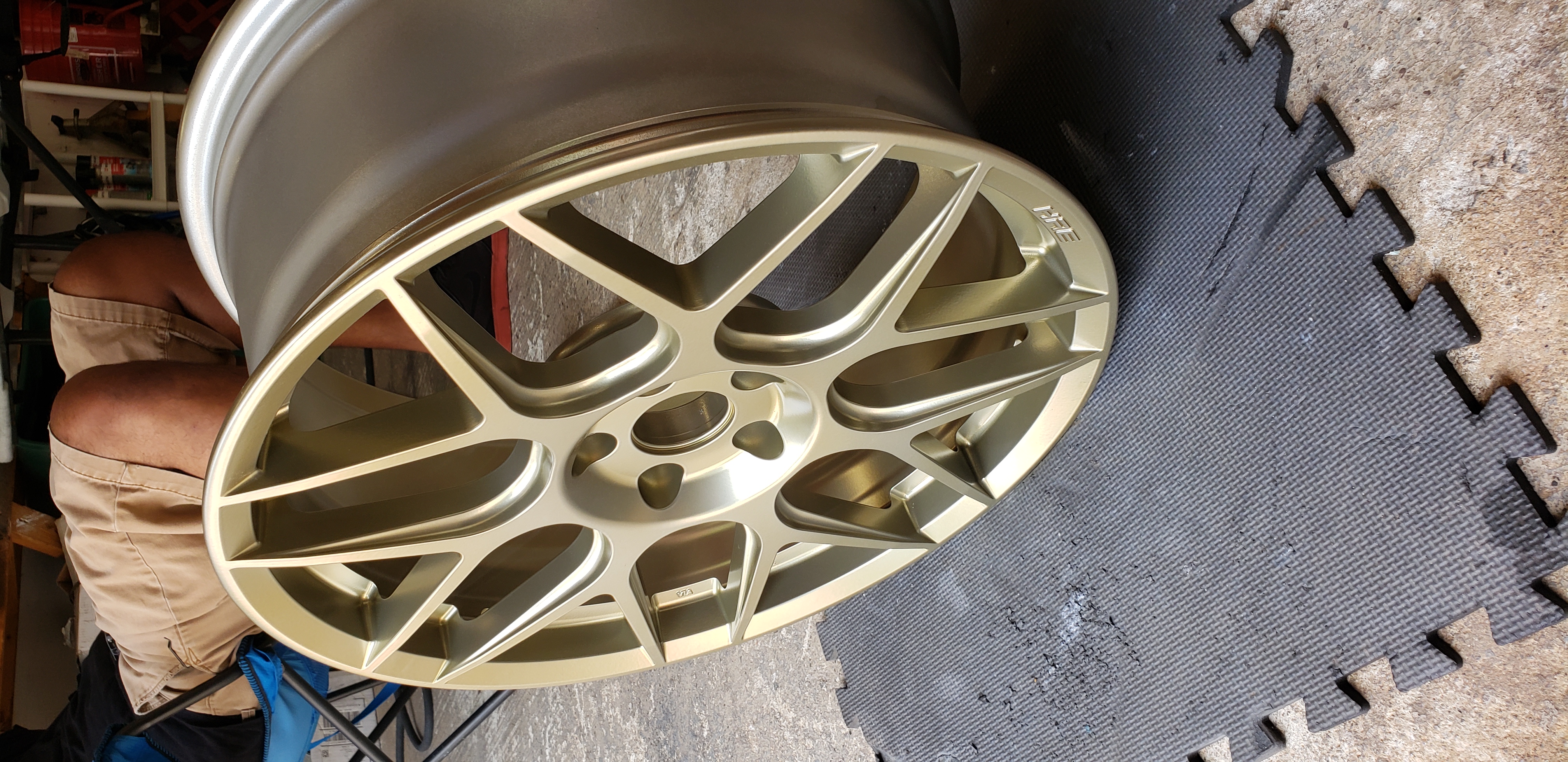 Smoked Nugget Over Super Chrome Powder Coat On These Custom Rims ...