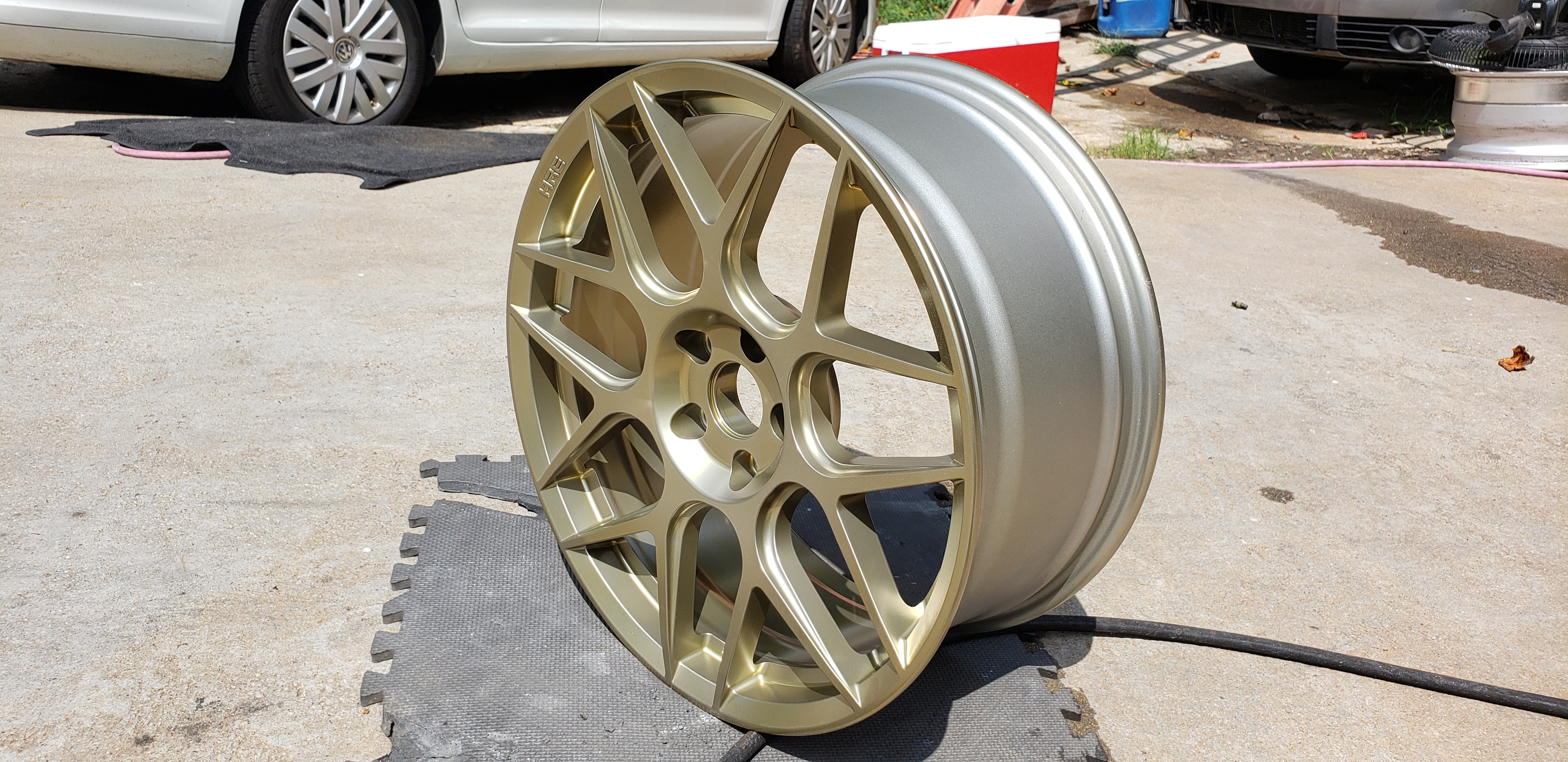 Smoked Nugget Over Super Chrome Powder Coat On These Custom Rims ...