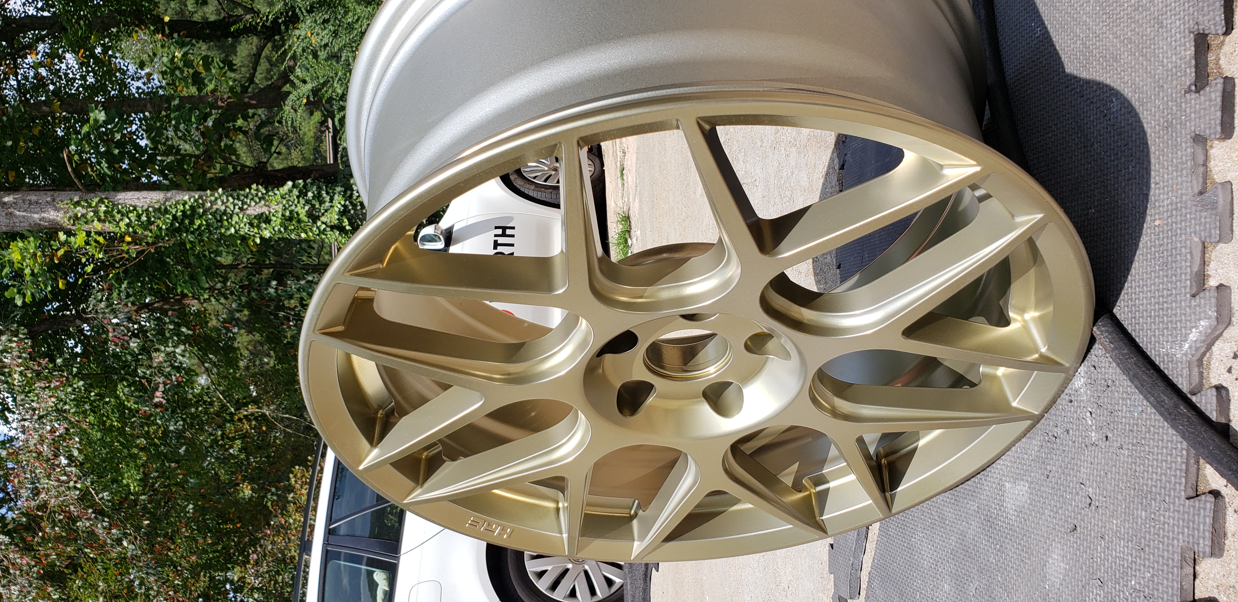 Smoked Nugget Over Super Chrome Powder Coat On These Custom Rims ...